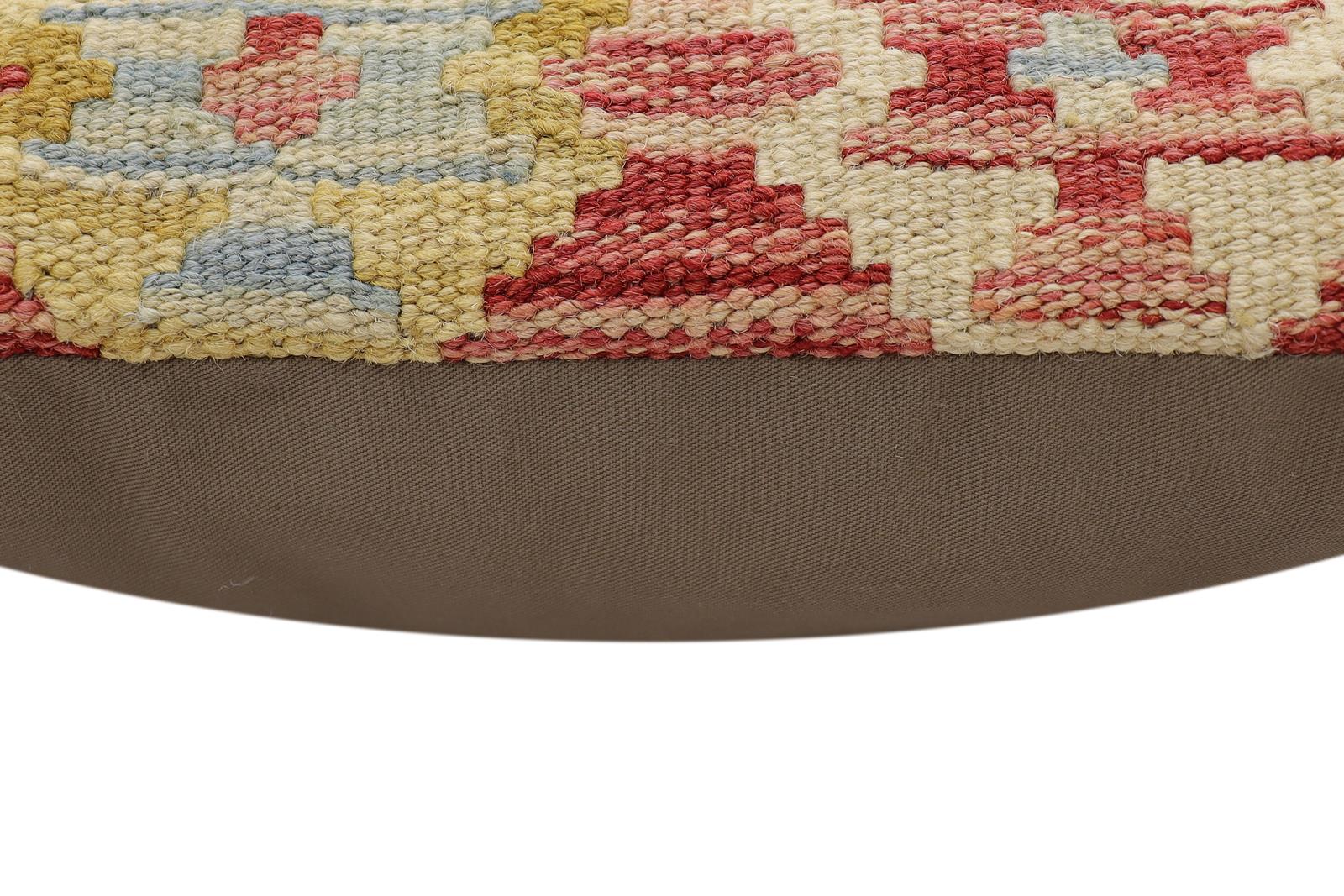 handmade Traditional Pillow Red Blue Hand-Woven SQUARE 100% WOOL Hand woven turkish pillow2' x 2'