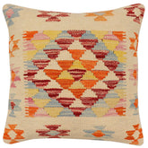 handmade Traditional Pillow Beige Rust Hand-Woven SQUARE 100% WOOL Hand woven turkish pillow2 x 2