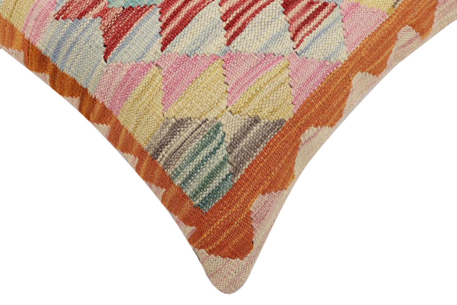 handmade Traditional Pillow Rust Red Hand-Woven SQUARE 100% WOOL Hand woven turkish pillow2' x 2'