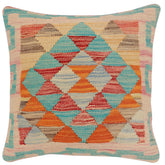 handmade Traditional Pillow Red Rust Hand-Woven SQUARE 100% WOOL Hand woven turkish pillow2 x 2
