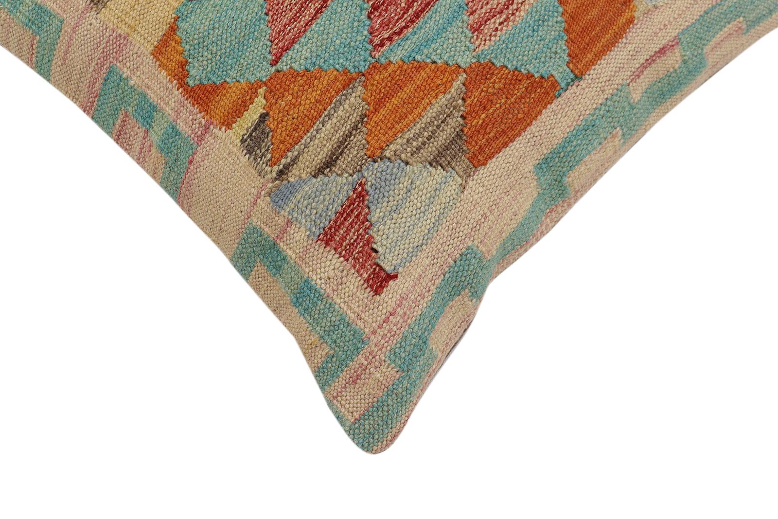 handmade Traditional Pillow Red Rust Hand-Woven SQUARE 100% WOOL Hand woven turkish pillow2' x 2'