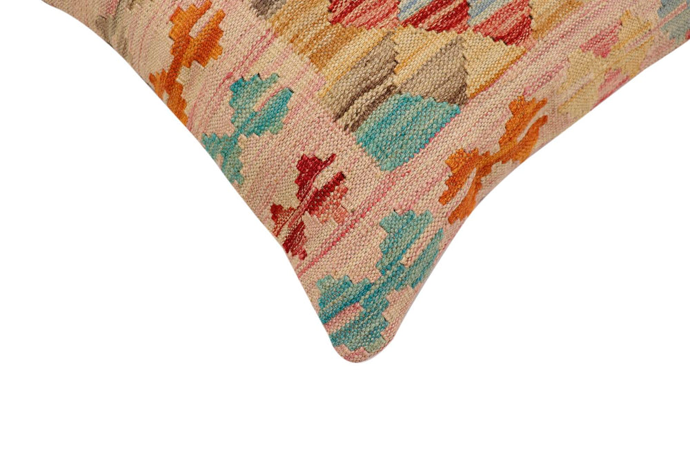 handmade Traditional Pillow Red Blue Hand-Woven SQUARE 100% WOOL Hand woven turkish pillow2' x 2'