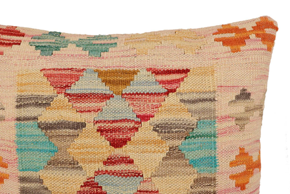 handmade Traditional Pillow Red Blue Hand-Woven SQUARE 100% WOOL Hand woven turkish pillow2' x 2'