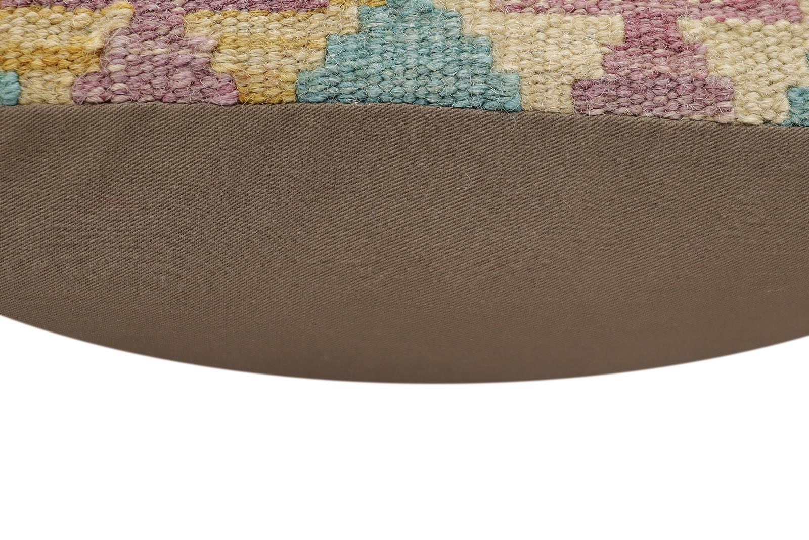 handmade Traditional Pillow Blue Rust Hand-Woven SQUARE 100% WOOL Hand woven turkish pillow2' x 2'
