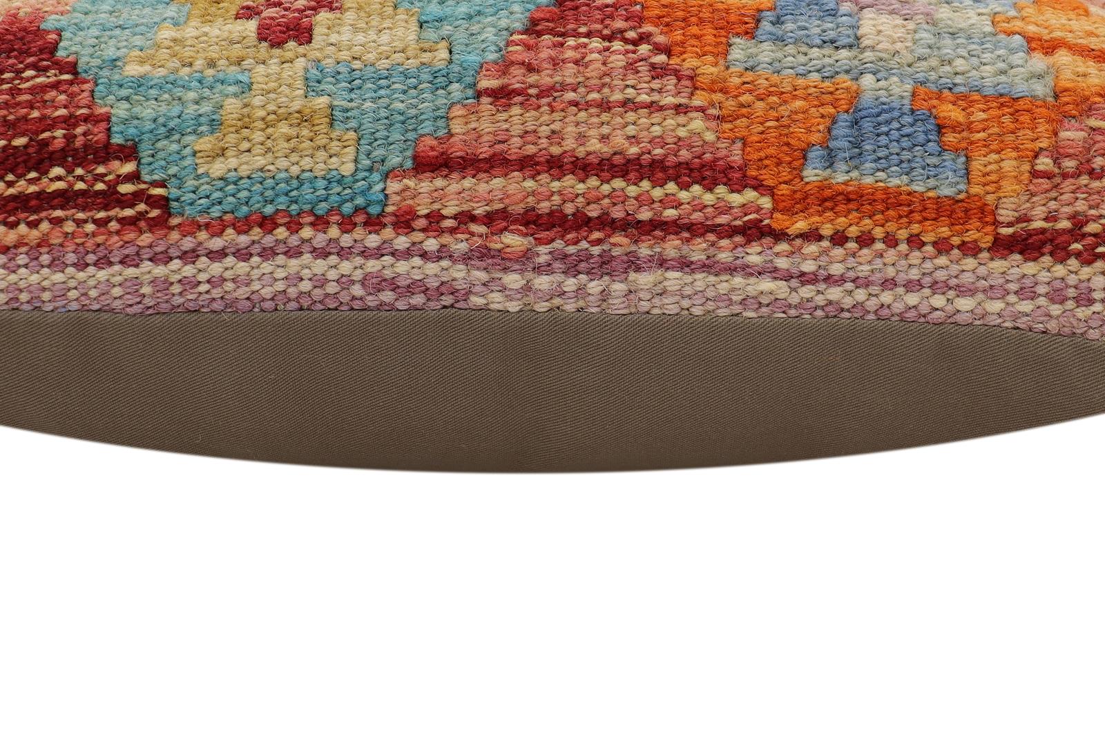 handmade Traditional Pillow Red Blue Hand-Woven SQUARE 100% WOOL Hand woven turkish pillow2' x 2'