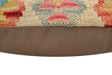 handmade Traditional Pillow Red Blue Hand-Woven SQUARE 100% WOOL  Hand woven turkish pillow  2 x 2