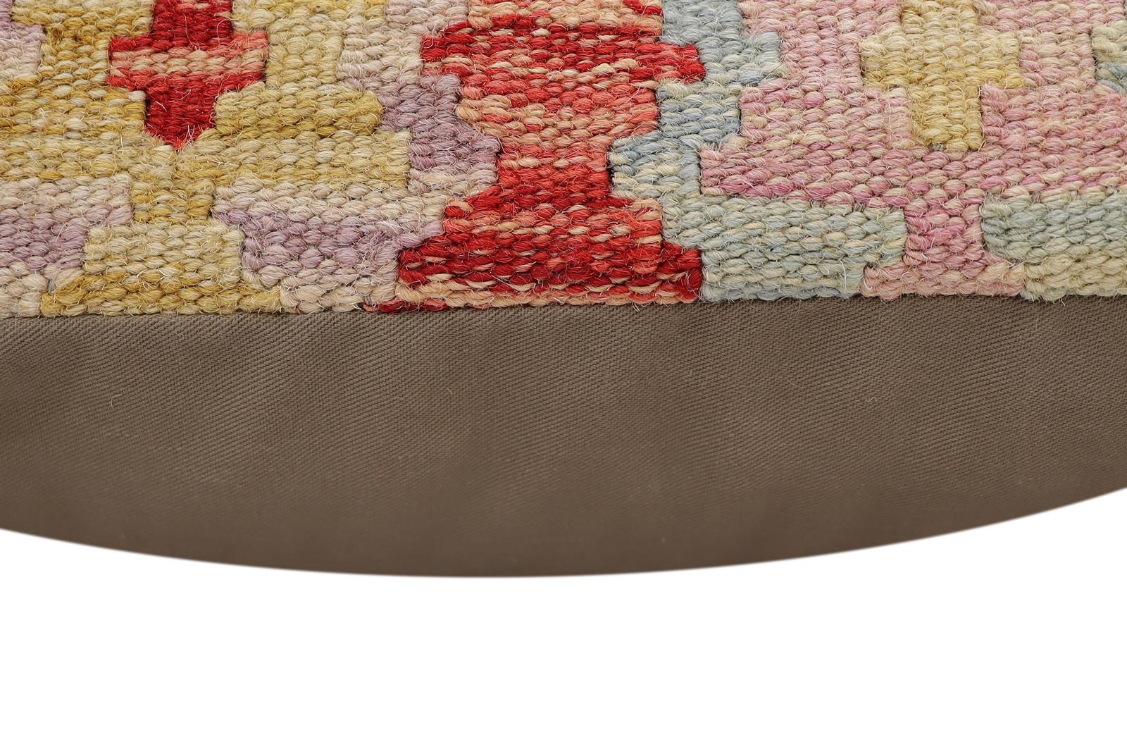 handmade Traditional Pillow Red Blue Hand-Woven SQUARE 100% WOOL Hand woven turkish pillow2' x 2'