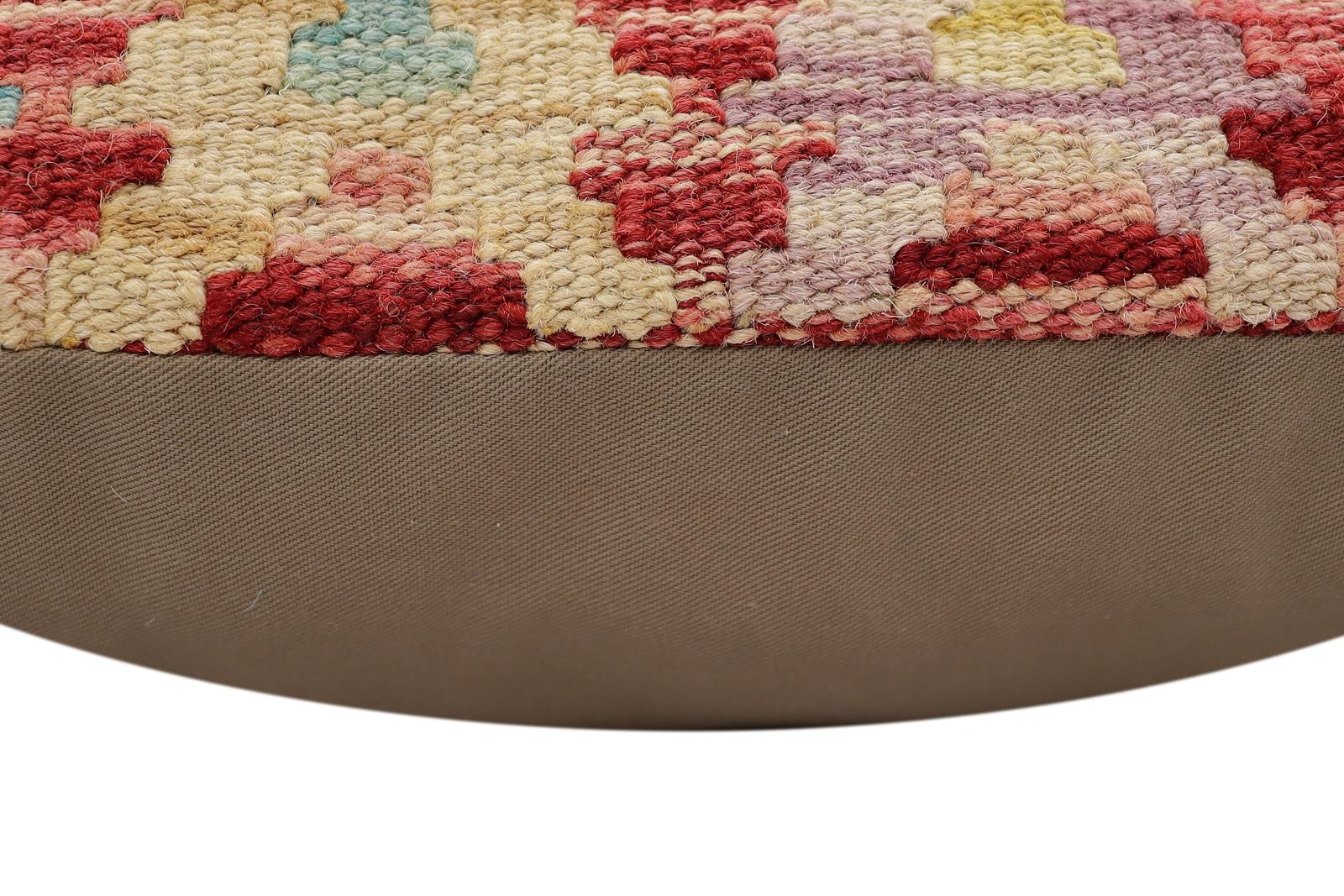 handmade Traditional Pillow Red Blue Hand-Woven SQUARE 100% WOOL Hand woven turkish pillow2' x 2'