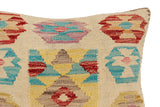 handmade Traditional Pillow Beige Red Hand-Woven SQUARE 100% WOOL  Hand woven turkish pillow  2 x 2