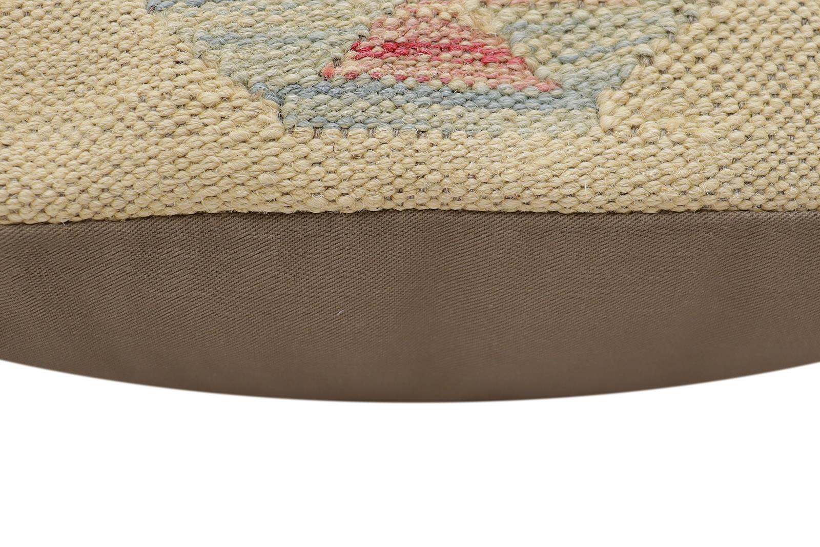 handmade Traditional Pillow Beige Red Hand-Woven SQUARE 100% WOOL Hand woven turkish pillow2' x 2'