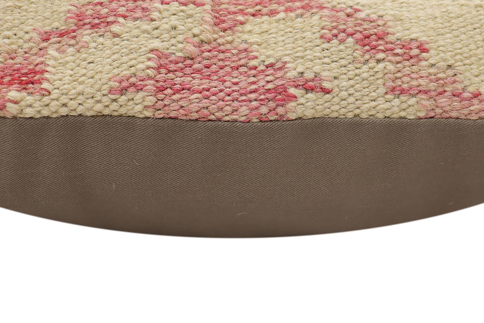 handmade Traditional Pillow Beige Red Hand-Woven SQUARE 100% WOOL Hand woven turkish pillow2' x 2'