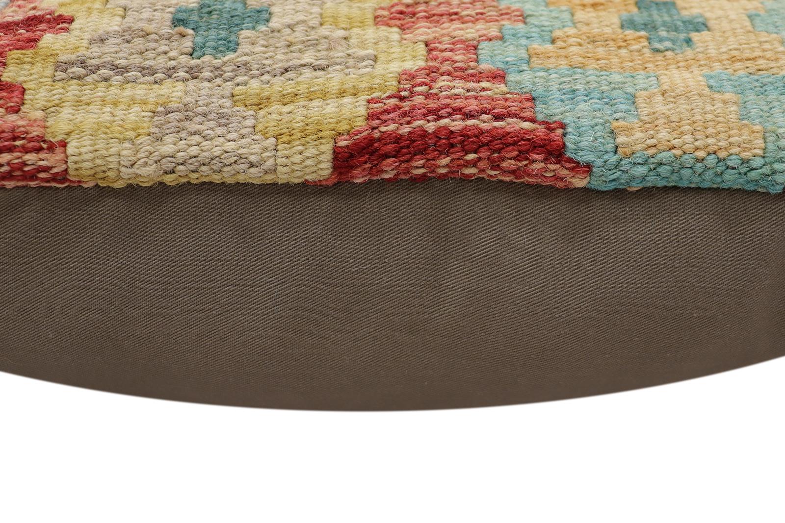 handmade Traditional Pillow Red Blue Hand-Woven SQUARE 100% WOOL Hand woven turkish pillow2' x 2'