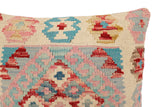 handmade Traditional Pillow Blue Red Hand-Woven SQUARE 100% WOOL  Hand woven turkish pillow  2 x 2