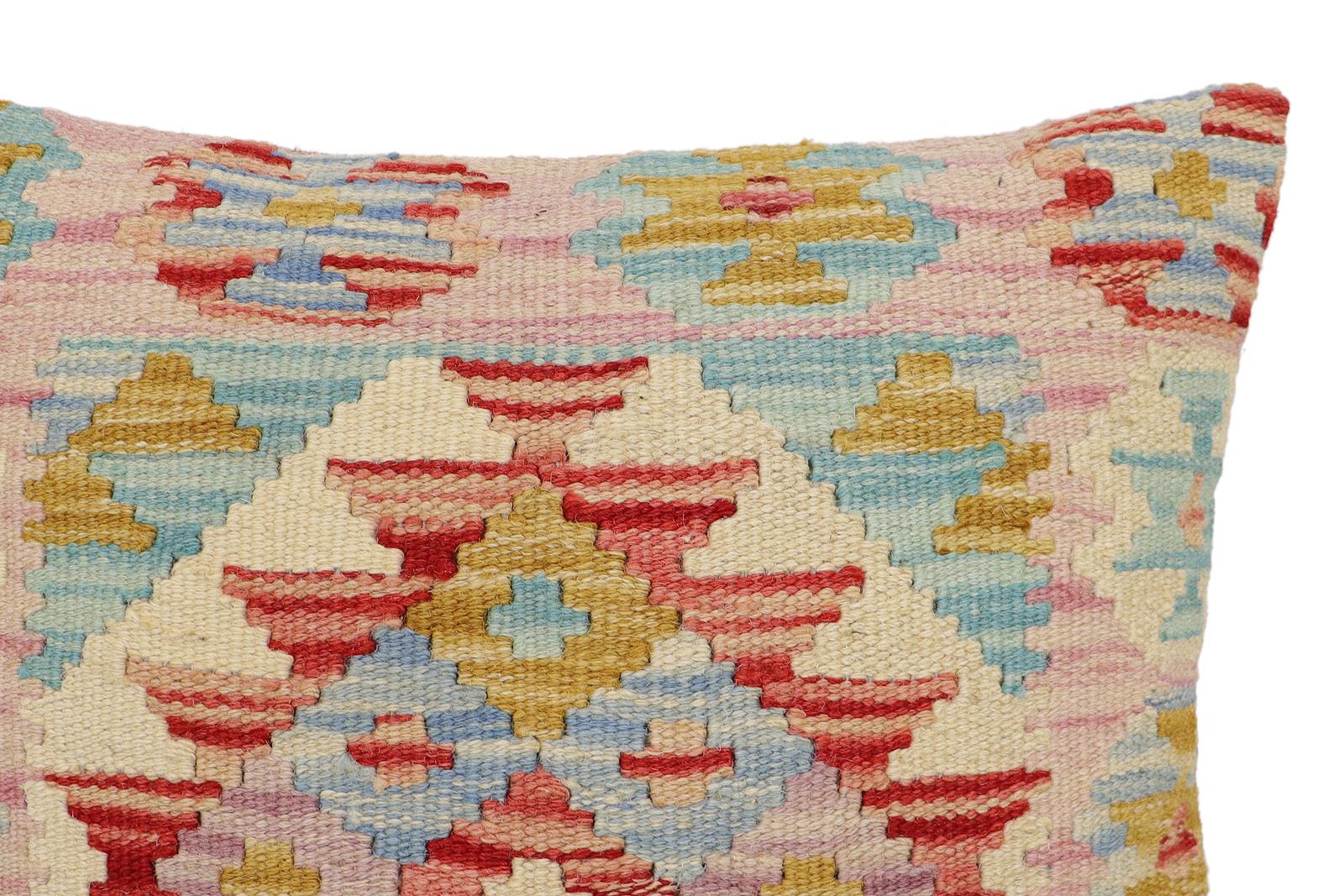 handmade Traditional Pillow Red Beige Hand-Woven SQUARE 100% WOOL Hand woven turkish pillow2' x 2'