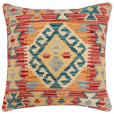 Boho Chic Canales Turkish Hand-Woven Kilim Pillow