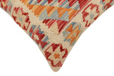 handmade Traditional Pillow Rust Blue Hand-Woven SQUARE 100% WOOL  Hand woven turkish pillow  2 x 2