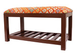 handmade Traditional Shoe Rack Rust Blue Hand-made RECTANGLE Vegetable dyed wool and wood