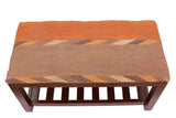 handmade Vintage Shoe Rack Rust Purple Hand-made RECTANGLE Vegetable dyed wool and wood