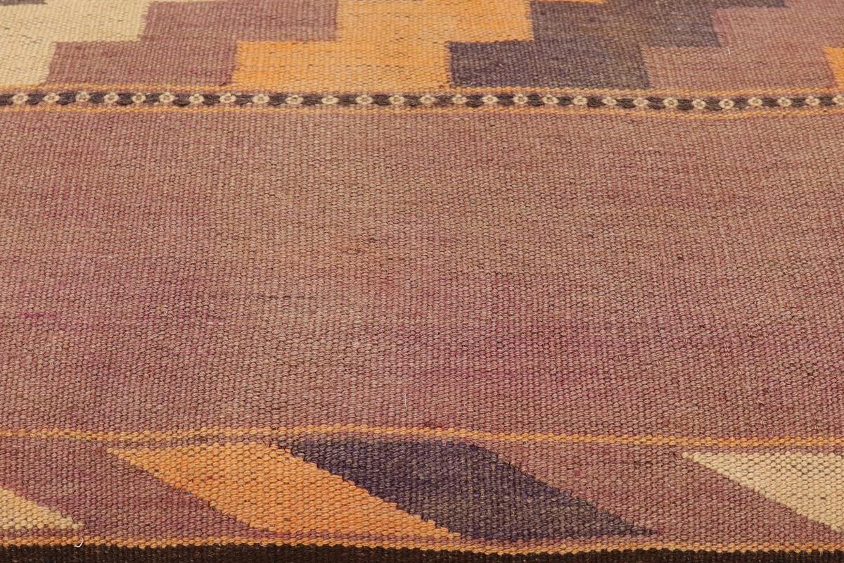 handmade Vintage Shoe Rack Orange Purple Hand-made RECTANGLE Vegetable dyed wool and wood
