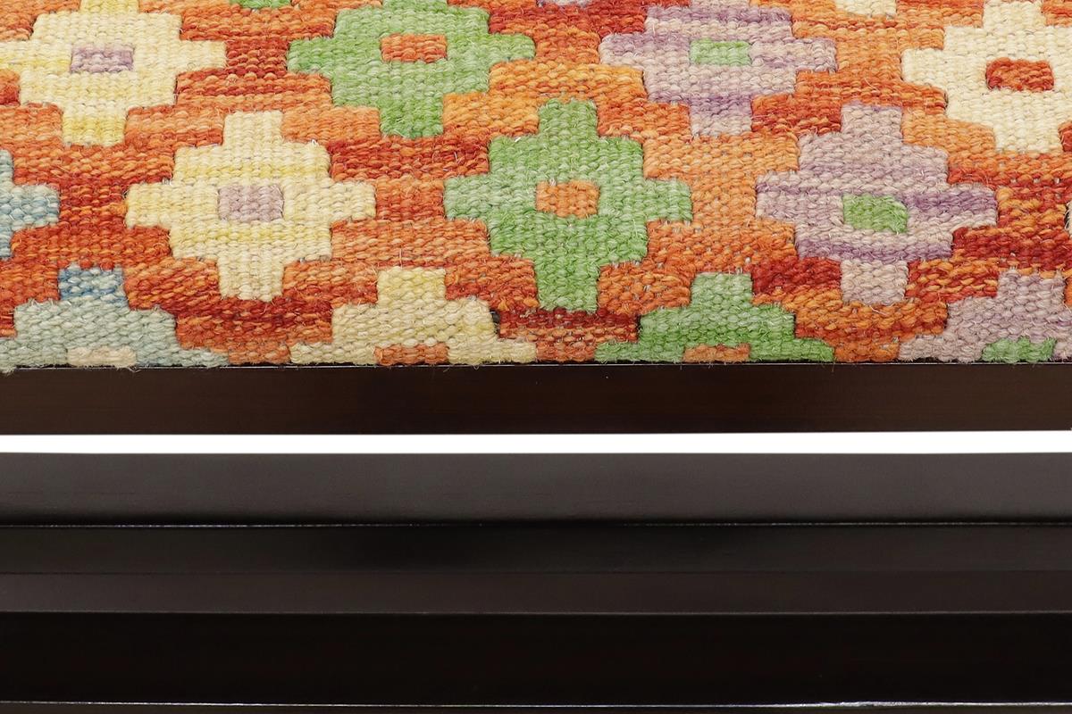 handmade Traditional Shoe Rack Rust Blue Hand-made RECTANGLE Vegetable dyed wool and wood