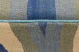 handmade Traditional Settees Blue Beige Hand-made RECTANGLE Vegetable dyed wool and wood