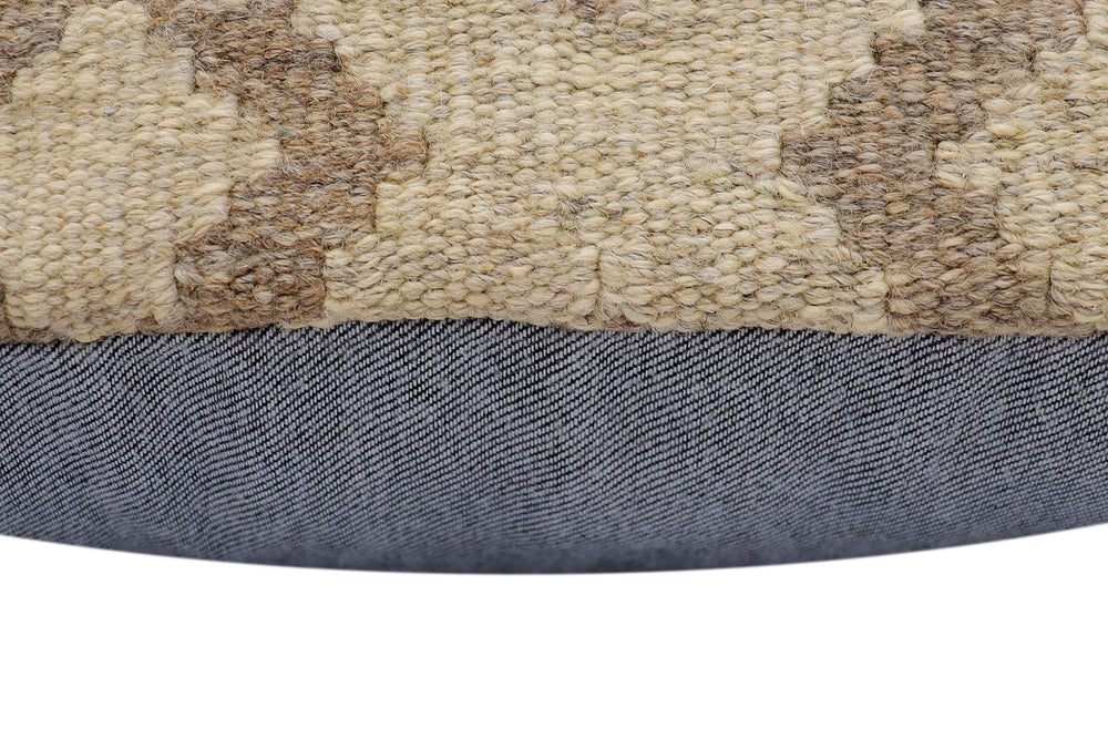 handmade Traditional Pillow Beige Tan Hand-Woven SQUARE 100% WOOL Hand woven turkish pillow2' x 2'