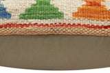 handmade Traditional Pillow Rust Blue Hand-Woven SQUARE 100% WOOL  Hand woven turkish pillow  3 x 5