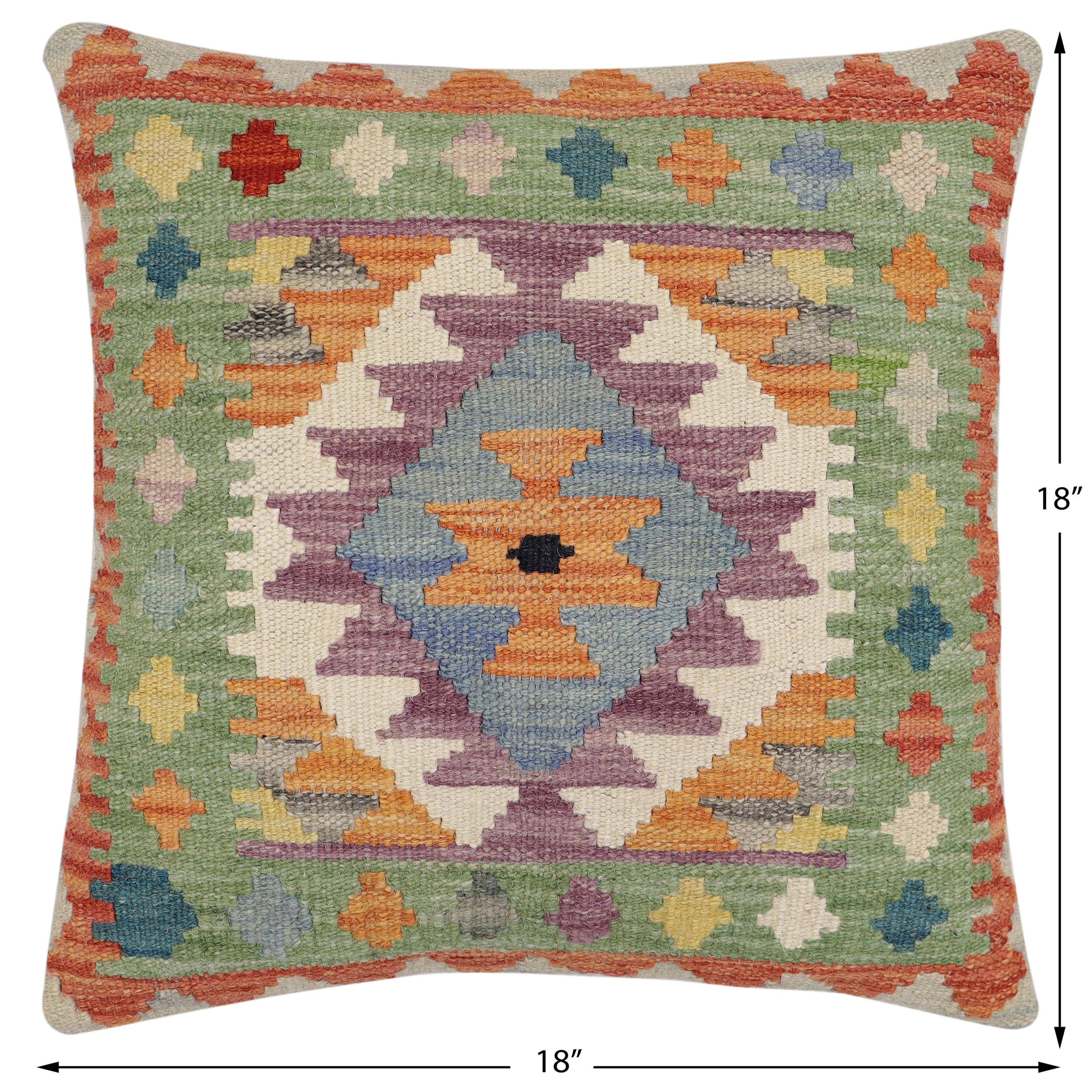 Bohemian Kimi Turkish Hand-Woven Kilim Pillow