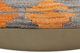 handmade Traditional Pillow Blue Gray Hand-Woven SQUARE 100% WOOL  Hand woven turkish pillow  2 x 2