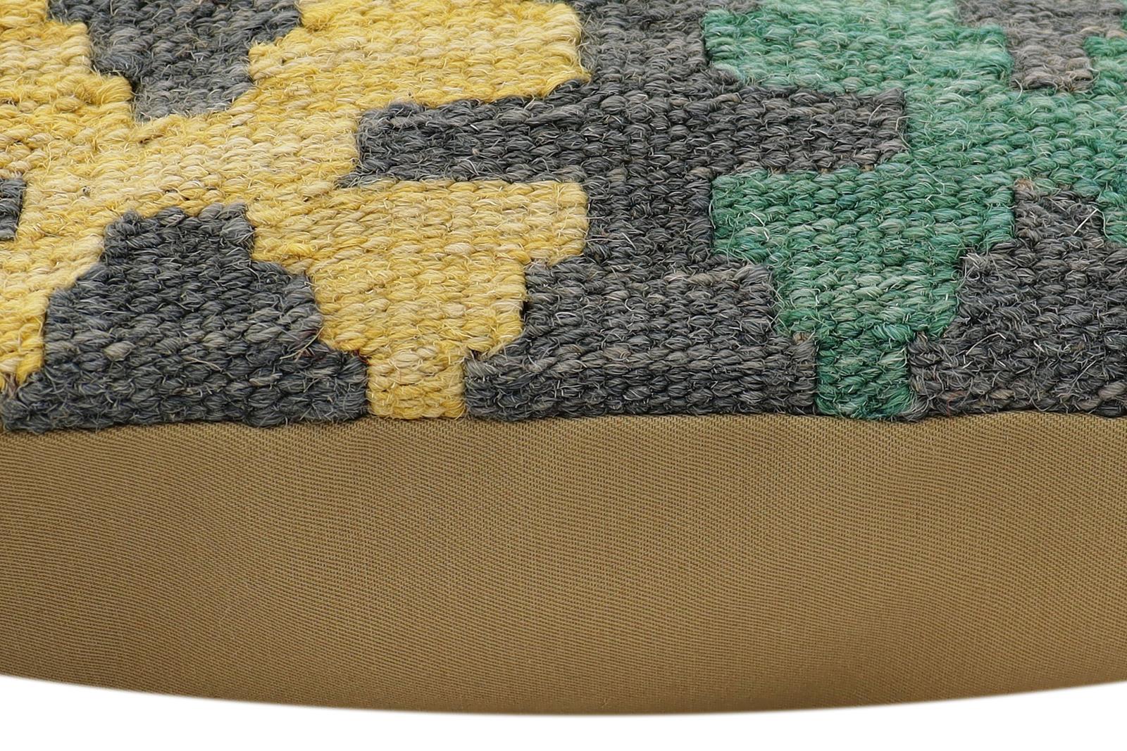 handmade Traditional Pillow Rust Charcoal Hand-Woven SQUARE 100% WOOL Hand woven turkish pillow2' x 2'