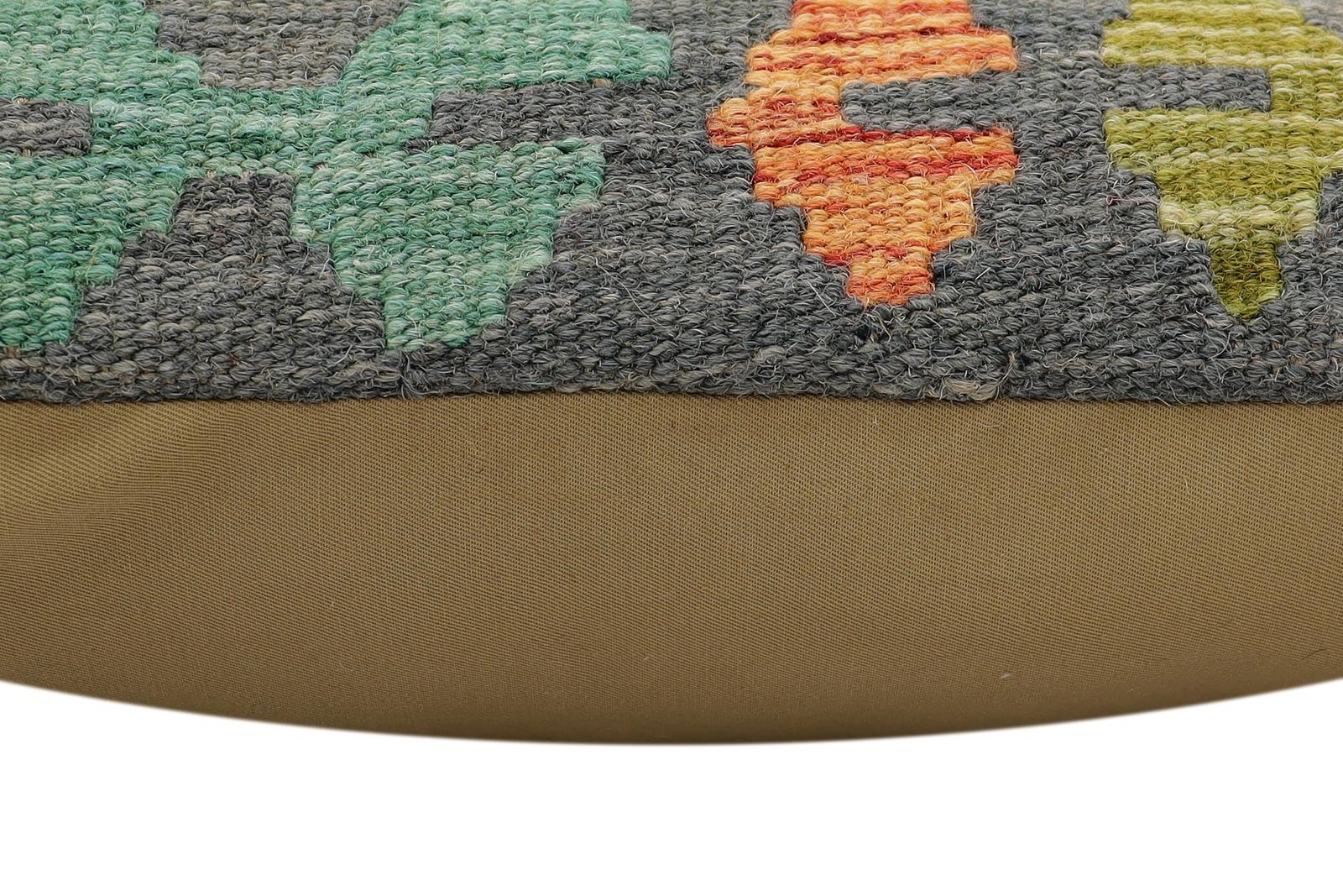 handmade Traditional Pillow Rust Charcoal Hand-Woven SQUARE 100% WOOL Hand woven turkish pillow2' x 2'