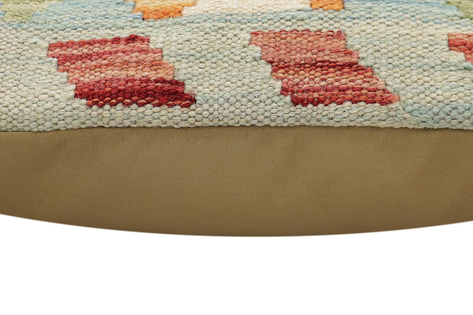 handmade Traditional Pillow Red Blue Hand-Woven SQUARE 100% WOOL Hand woven turkish pillow2' x 2'