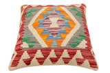 handmade Traditional Pillow Red Blue Hand-Woven SQUARE 100% WOOL Hand woven turkish pillow2' x 2'