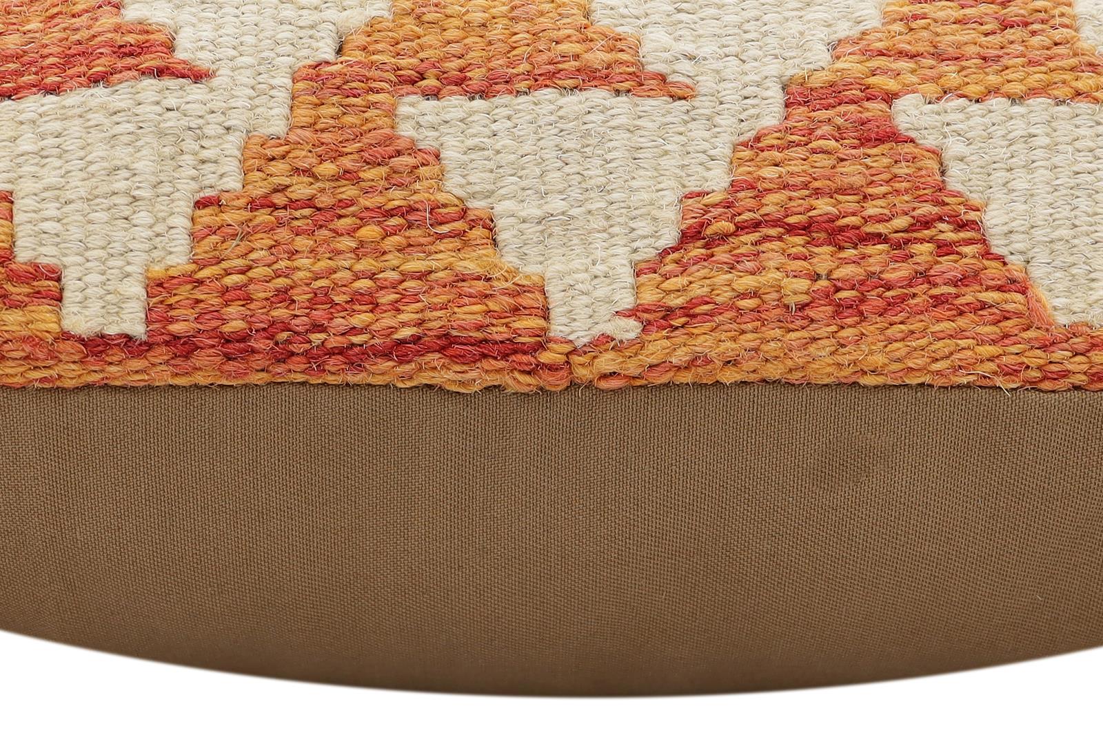 handmade Traditional Pillow Rust Blue Hand-Woven SQUARE 100% WOOL  Hand woven turkish pillow  2 x 2
