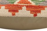 handmade Traditional Pillow Rust Blue Hand-Woven SQUARE 100% WOOL  Hand woven turkish pillow  2 x 2