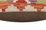 handmade Traditional Pillow Rust Blue Hand-Woven SQUARE 100% WOOL  Hand woven turkish pillow  2 x 2