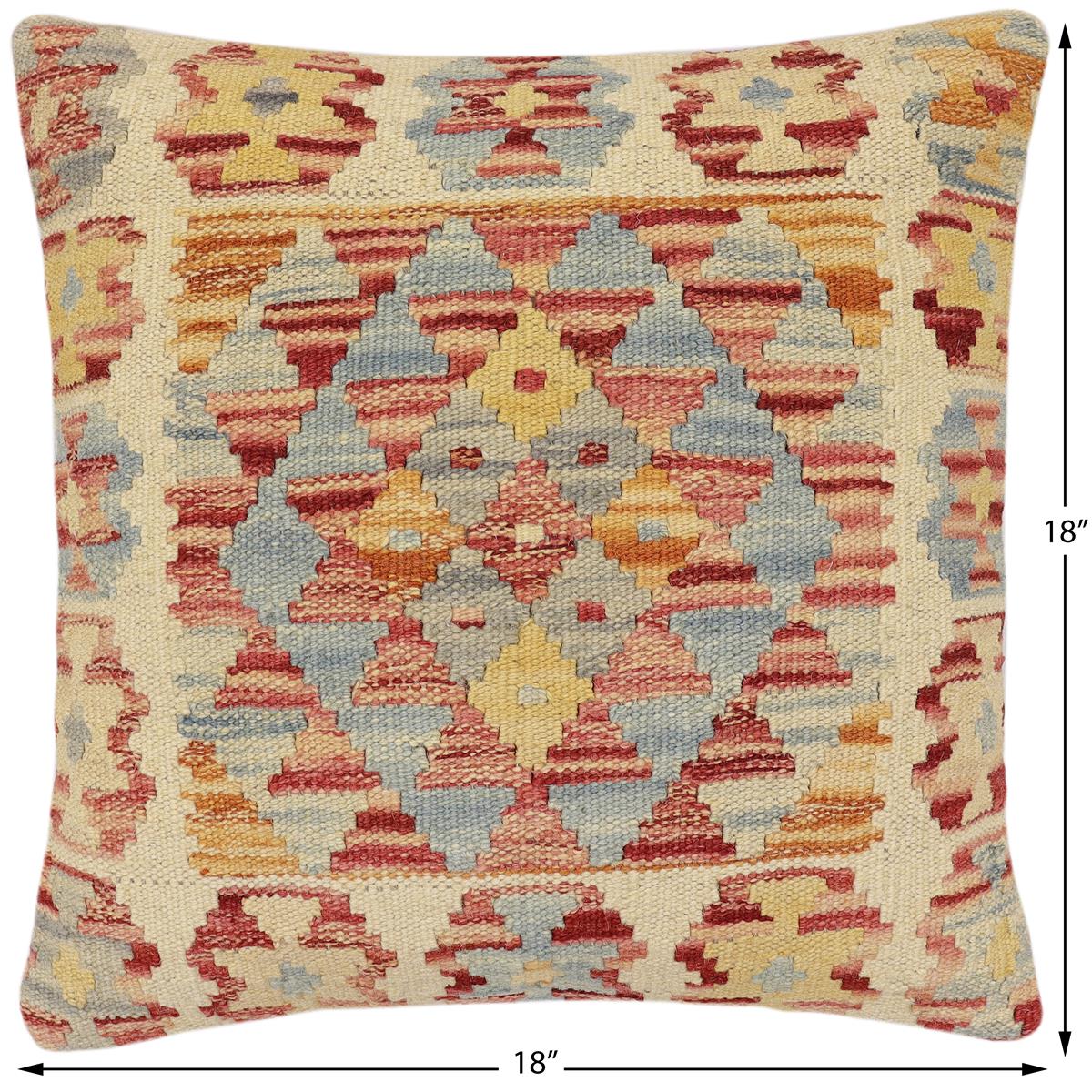 handmade Traditional Pillow Rust Red Hand-made SQUARE 100% WOOL Hand woven turkish pillow2' x 2'