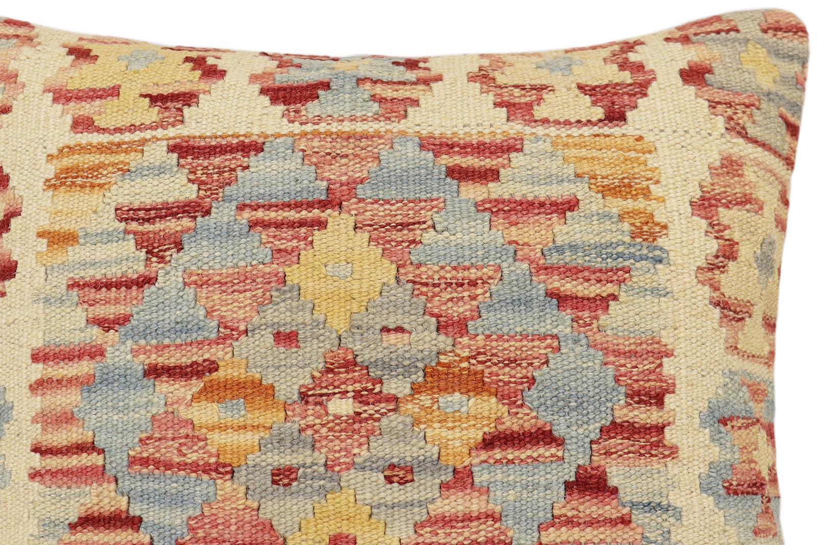 handmade Traditional Pillow Rust Red Hand-made SQUARE 100% WOOL Hand woven turkish pillow2' x 2'