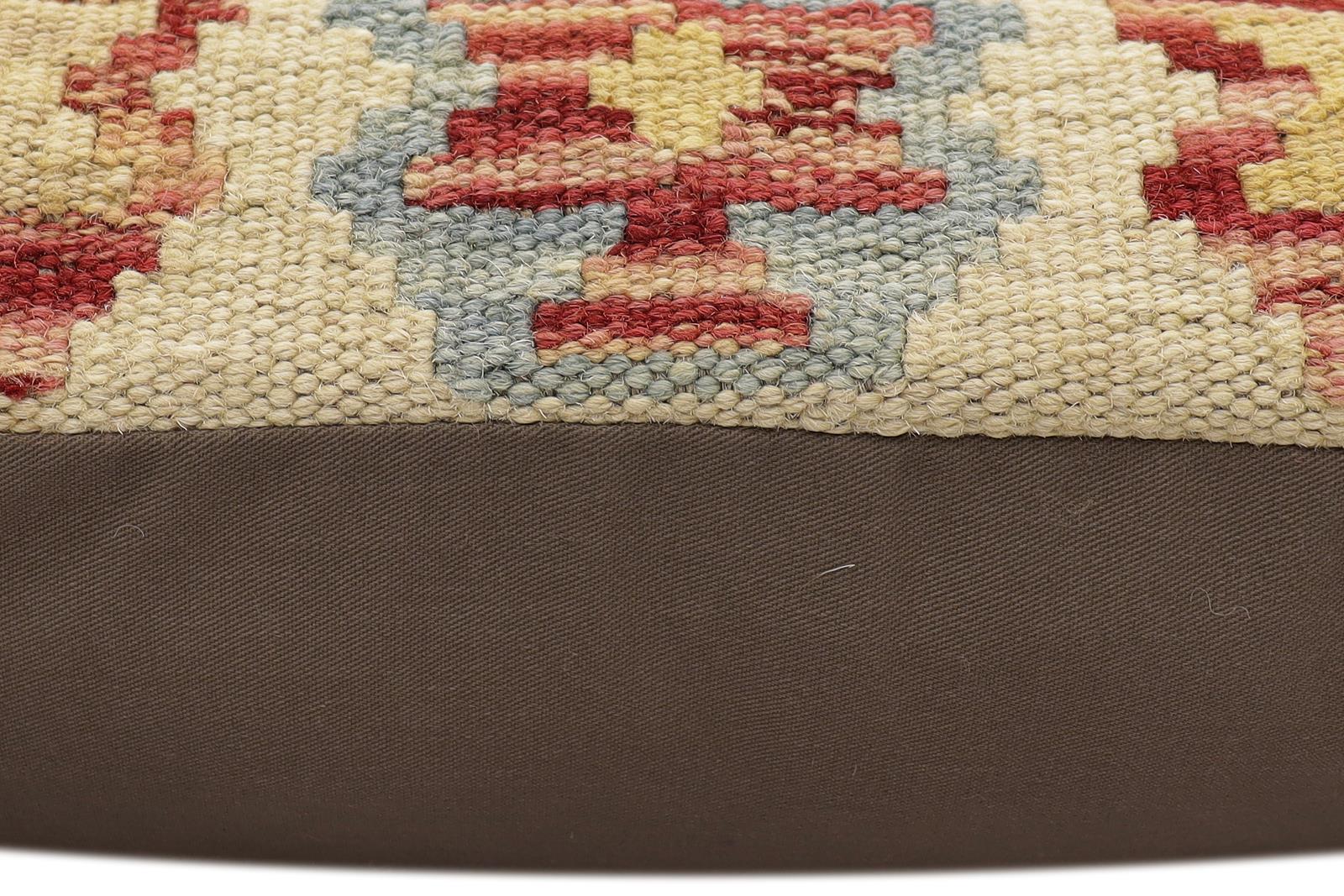 handmade Traditional Pillow Rust Red Hand-made SQUARE 100% WOOL Hand woven turkish pillow2' x 2'