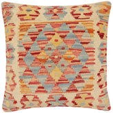 handmade Traditional Pillow Rust Red Hand-made SQUARE 100% WOOL Hand woven turkish pillow2 x 2