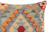 handmade Traditional Pillow Blue Rust Hand-made SQUARE 100% WOOL Hand woven turkish pillow2' x 2'