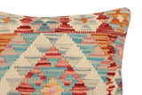 handmade Traditional Pillow Red Blue Hand-made SQUARE 100% WOOL  Hand woven turkish pillow  2 x 2