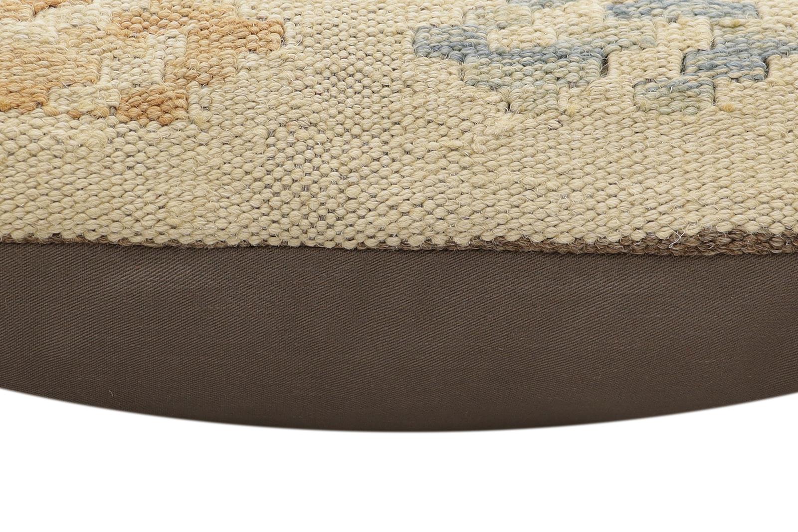 handmade Traditional Pillow Beige Red Hand-made SQUARE 100% WOOL Hand woven turkish pillow2' x 2'