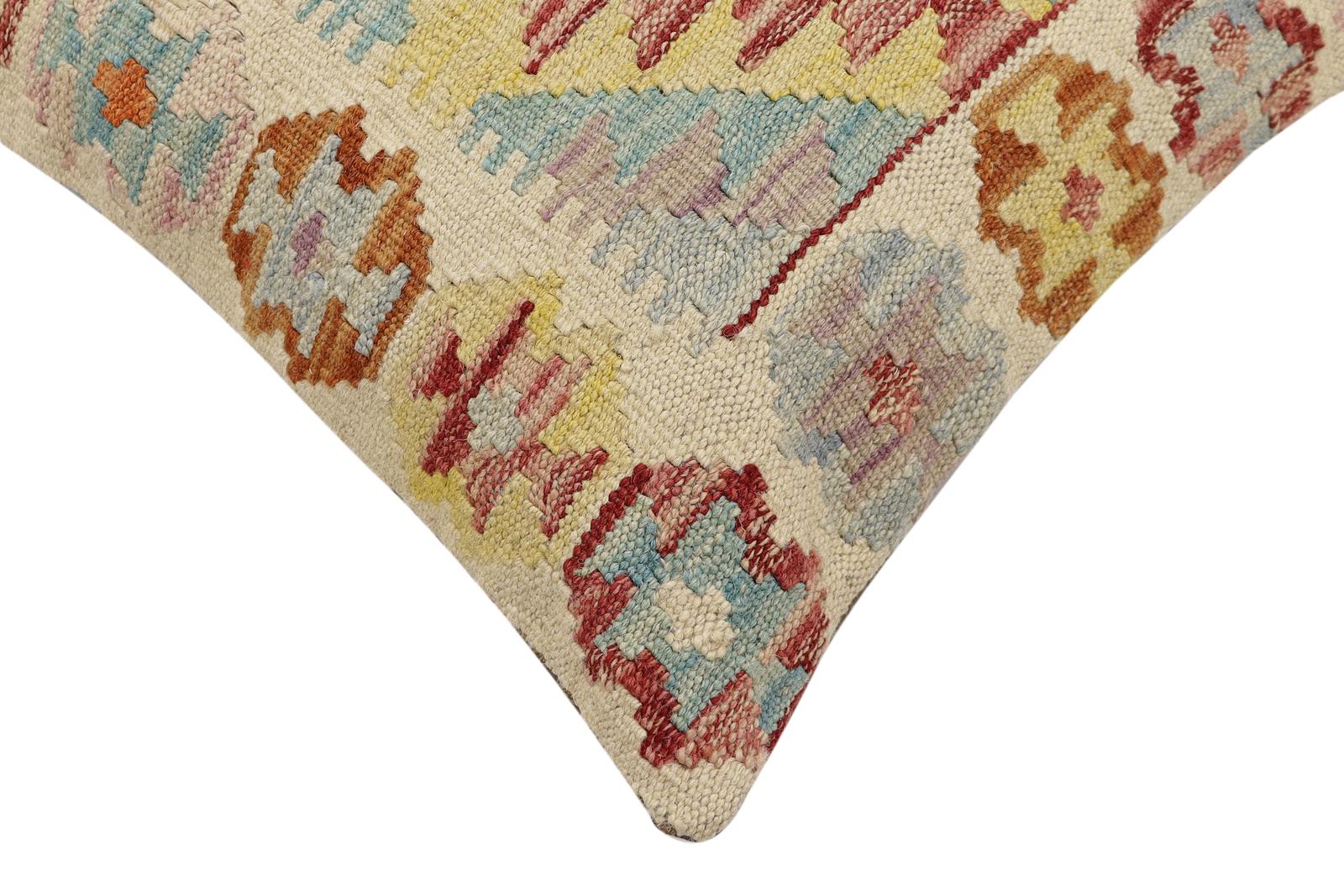 handmade Traditional Pillow Red Rust Hand-Woven SQUARE 100% WOOL Hand woven turkish pillow2' x 2'