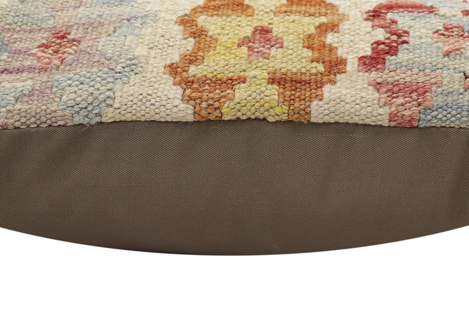 handmade Traditional Pillow Red Rust Hand-Woven SQUARE 100% WOOL Hand woven turkish pillow2' x 2'