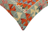 handmade Traditional Pillow Rust Blue Hand-Woven SQUARE 100% WOOL Hand woven turkish pillow2' x 2'