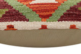 handmade Traditional Pillow Rust Blue Hand-Woven SQUARE 100% WOOL  Hand woven turkish pillow  2 x 2
