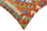 handmade Traditional Pillow Rust Blue Hand-Woven SQUARE 100% WOOL Hand woven turkish pillow2' x 2'