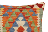 handmade Traditional Pillow Rust Blue Hand-Woven SQUARE 100% WOOL Hand woven turkish pillow2' x 2'