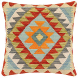 Bohemian North Turkish Hand-Woven Kilim Pillow